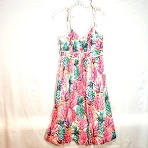 J. Crew pineapple cotton midi sun dress. Size 6